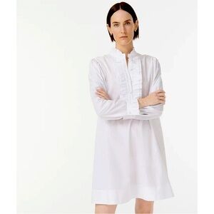 J. Crew White Long Sleeve Dress